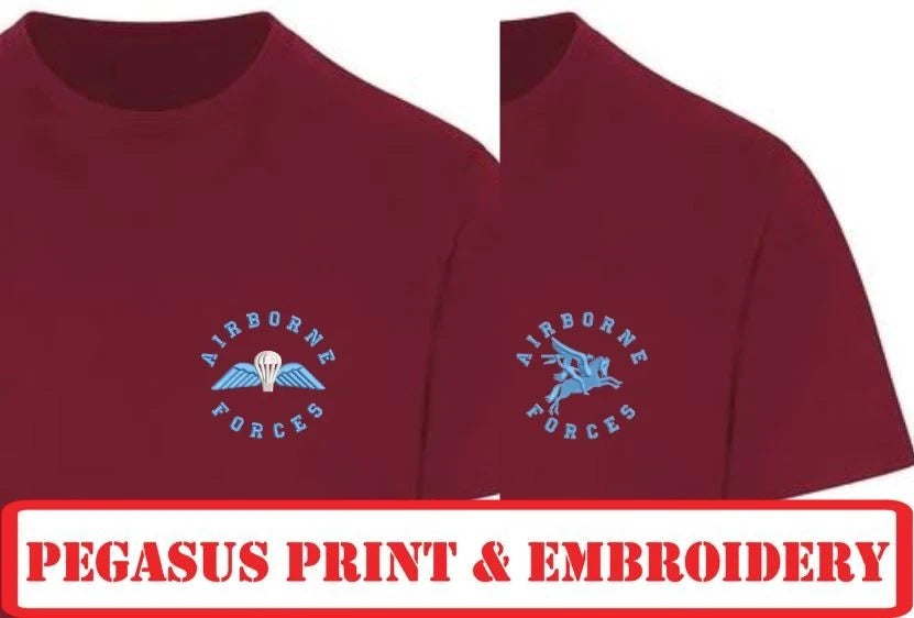 Airborne Forces - Various Units - Pegasus Or Wings - Embroidered Tees, Polos.