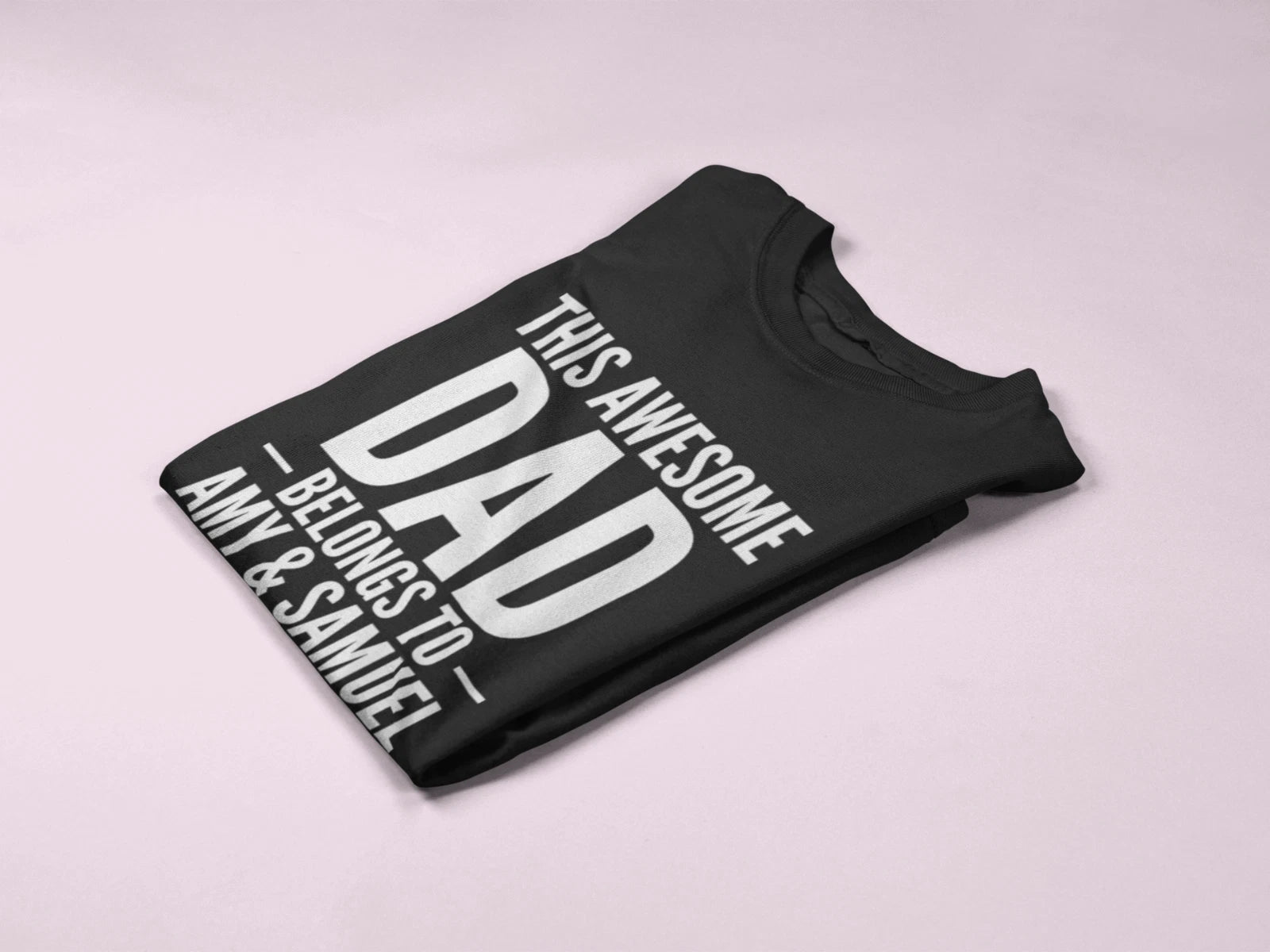 This Awesome Dad Belongs To Mens Adult Personalised T-Shirt Custom Kids Names