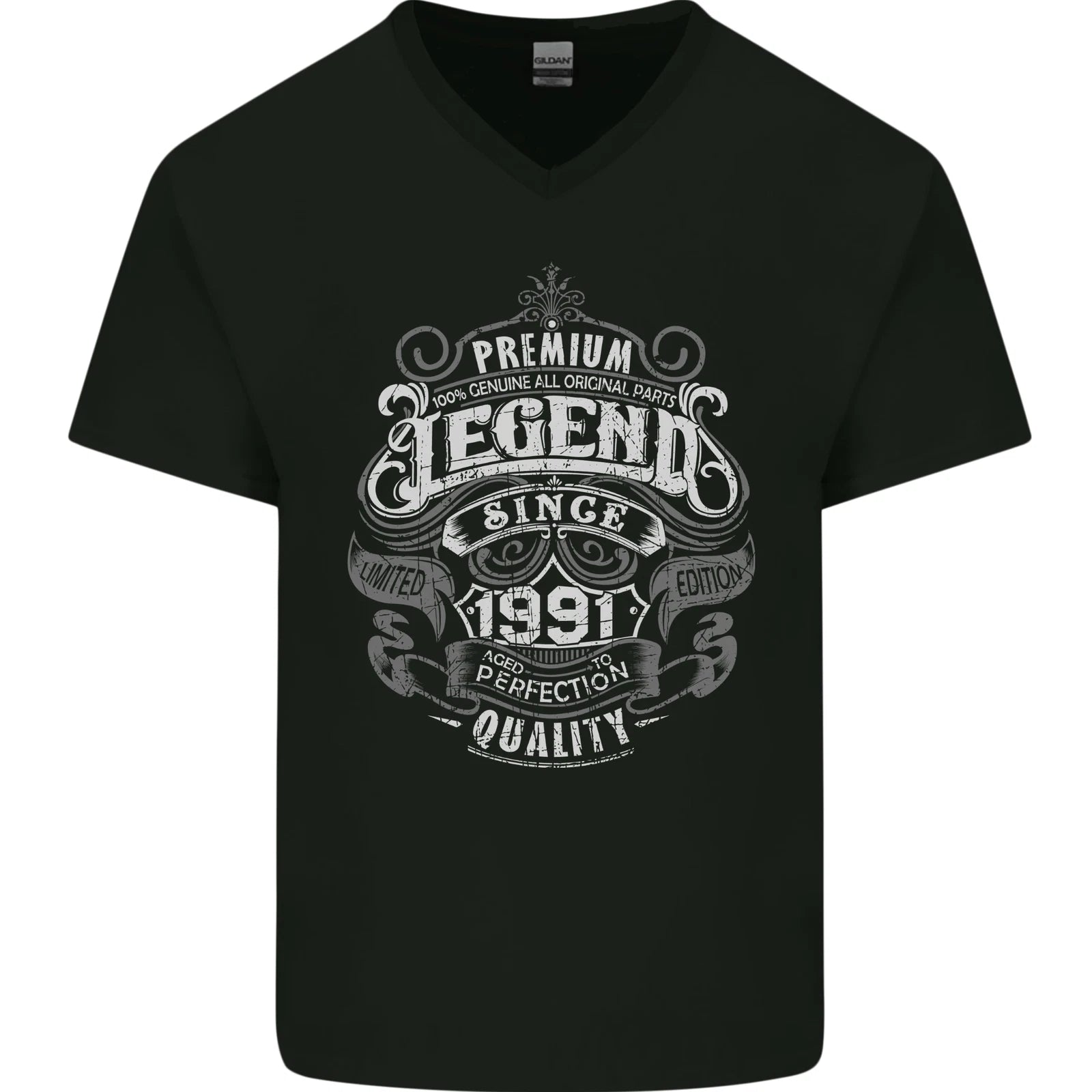 Premium Legend 35th Birthday 1991 Mens V-Neck Cotton T-Shirt