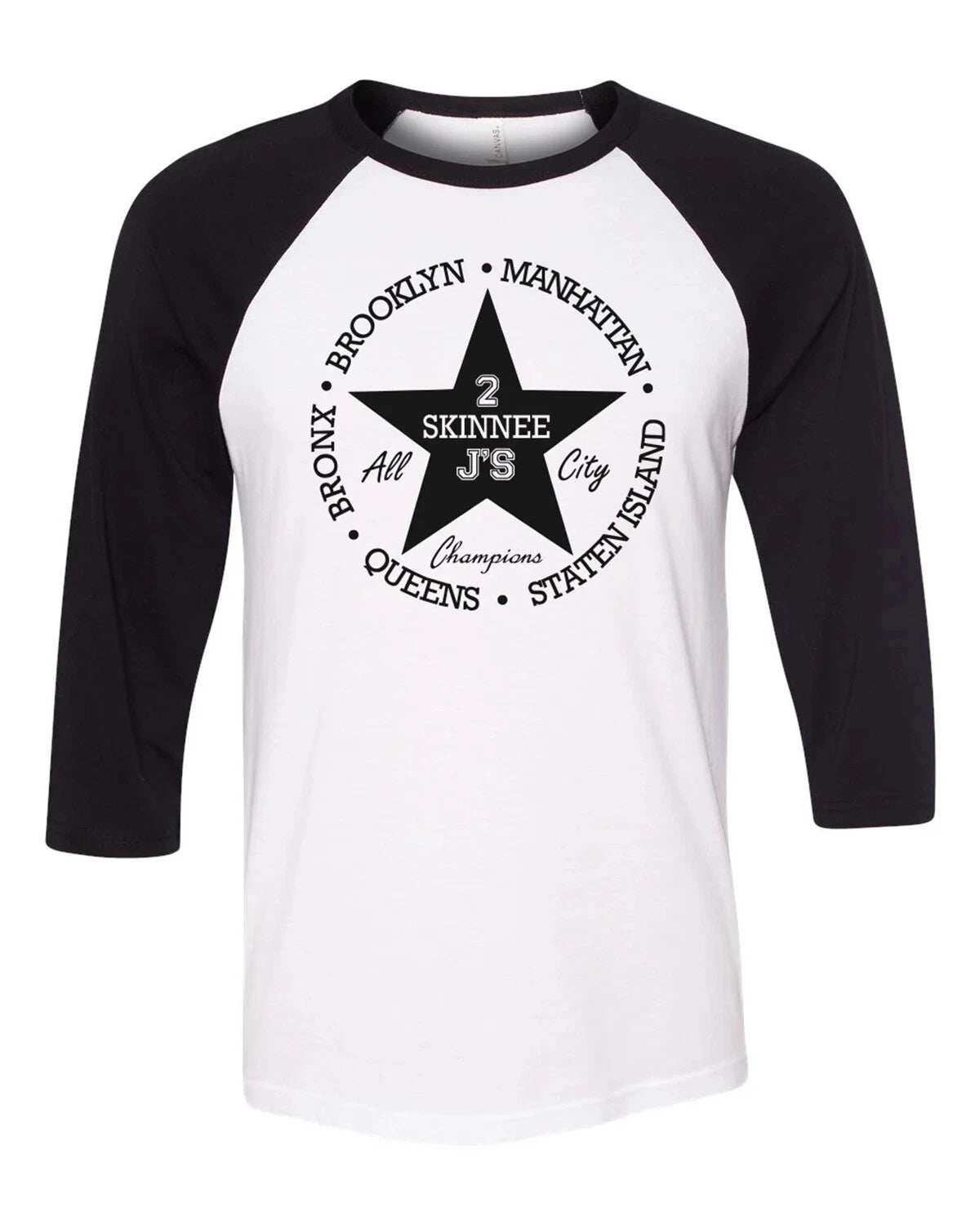 2 Skinnee J's All-City Champions 3/4 Sleeve Jersey T-Shirt Black & White 2SJ NYC