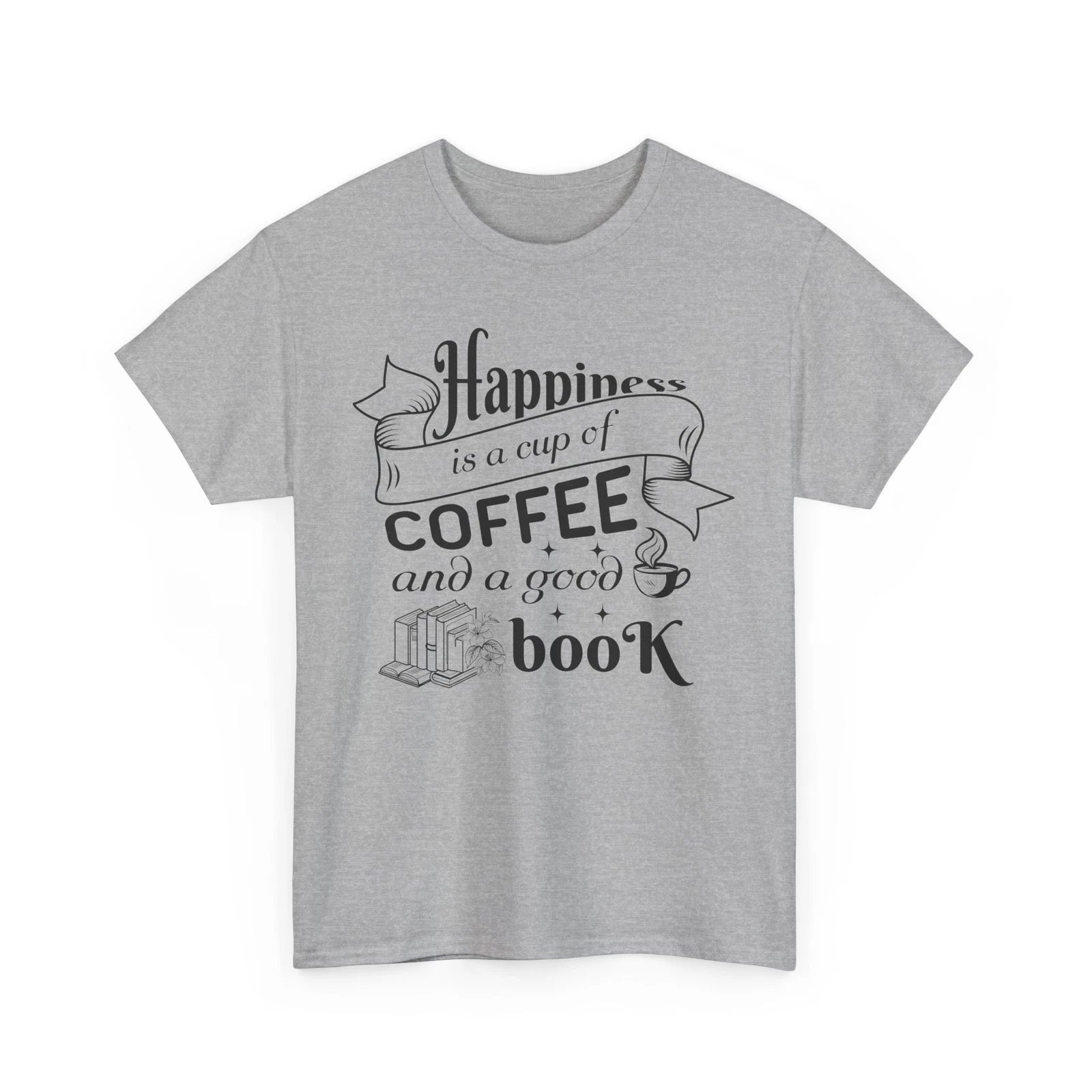 Book T-Shirt | Booktrovert Shirt | happiness is a cup of coffee and a good book