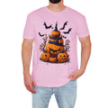 Spooky Pumpkin Stack Mens T-Shirt Halloween Bats Funny Halloween Gift