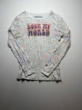 Y2K Rock My World Graphic Ribbed Long Sleeve Top Women’s Large No Boundaries