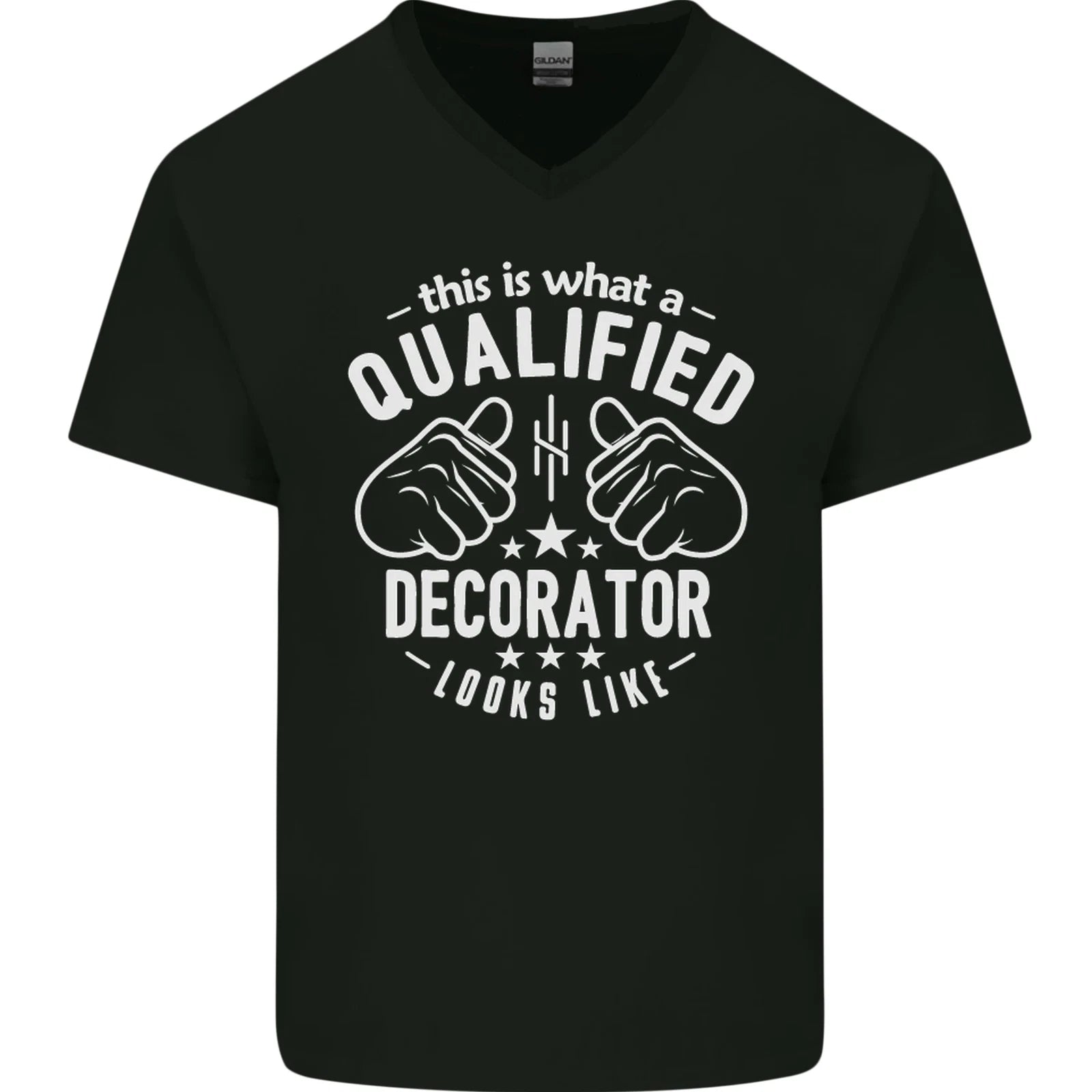 A Qualified Decorator Looks Like Mens V-Neck Cotton T-Shirt