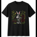 Flemish Giant Rabbit with Roses Botanical Mens T-Shirt Cute Kawaii Adorable Top