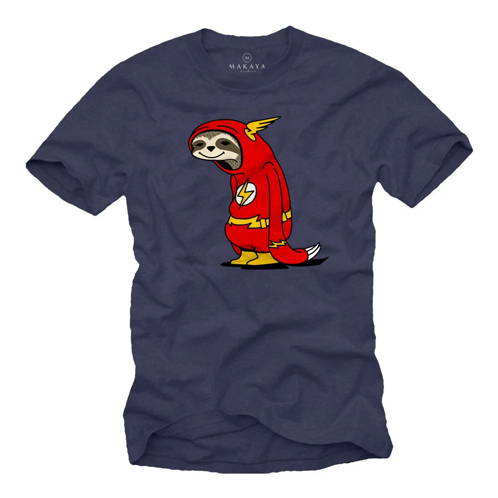 Mens Blue Flash Sloth Sloth T-Shirt Funny Cool Funny Naughty Nerd Gift