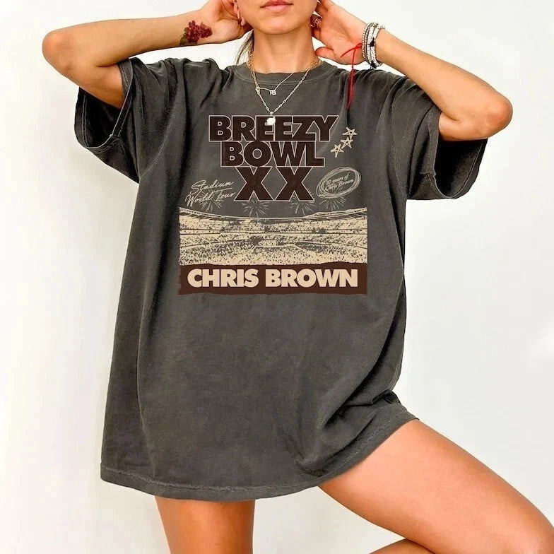 Chris Brown Tour Shirt, Breezy Bowl Concert 2025 Tee Unisex For Fan