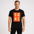 ONLY & SONS Black Graphic T-Shirt Black Orange White SUNS Slim Fit Tee S, NWT
