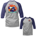 Turbo Charge Imported Tuned Custom JDM Sports Car Graphic 3/4 Sleeve Raglan