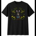 Flemish Giant Rabbit in Nature Mens T-Shirt Cute Black 100% Cotton Kawaii