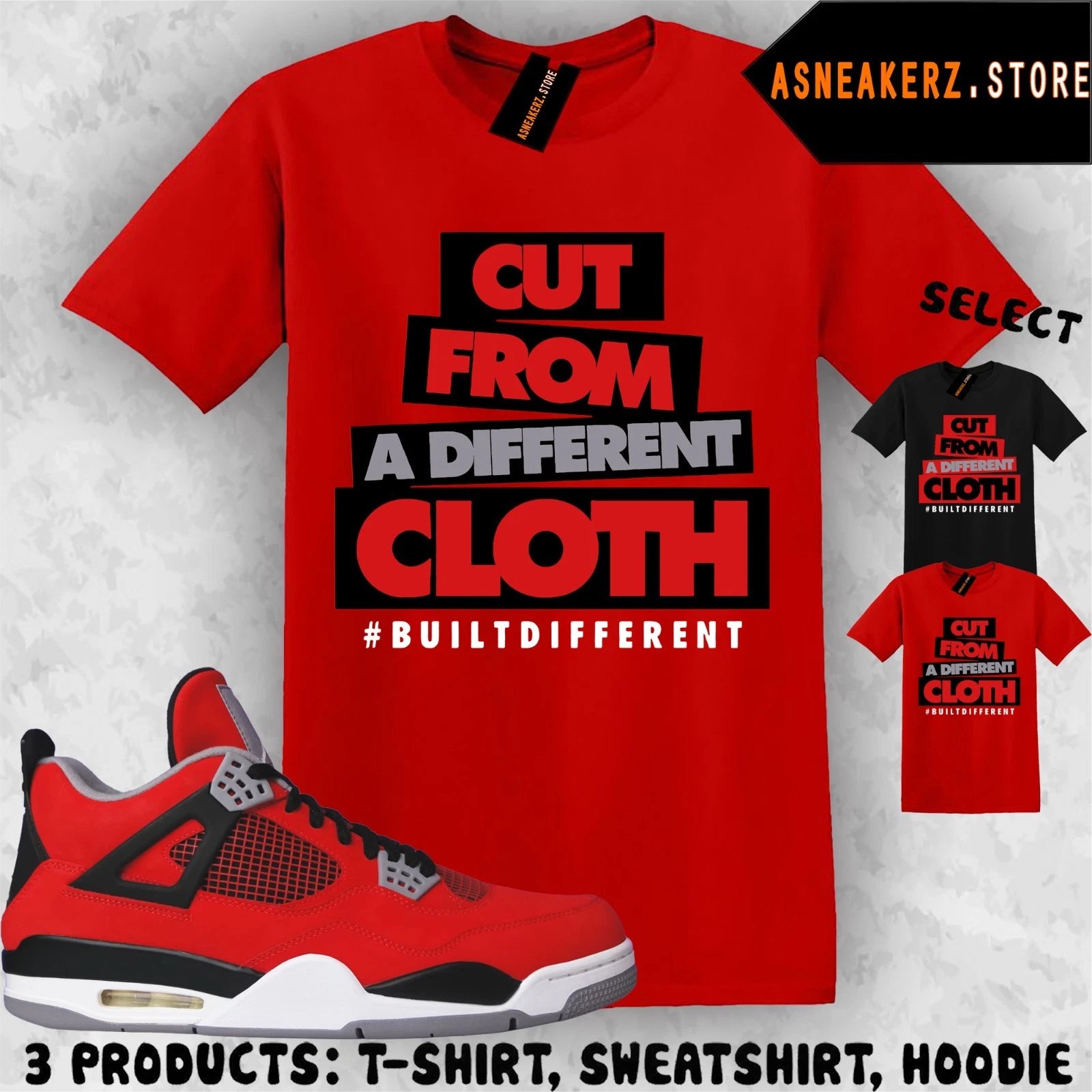 Tee Shirt Matching AJ 4 Toro Bravo 2026 To Match Sneaker Different Cloth T-Shirt