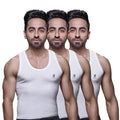 Ranjit Smart White Cotton Vest for Men Sleeveless Tank Pack of 3 Regular Fit