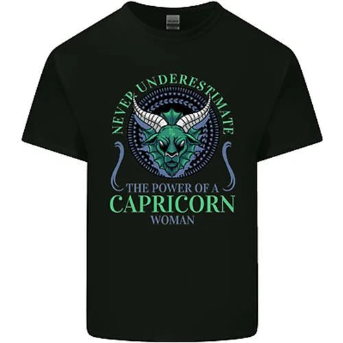 The Power of a Capricorn Woman Star Sign Mens Cotton T-Shirt Tee Top
