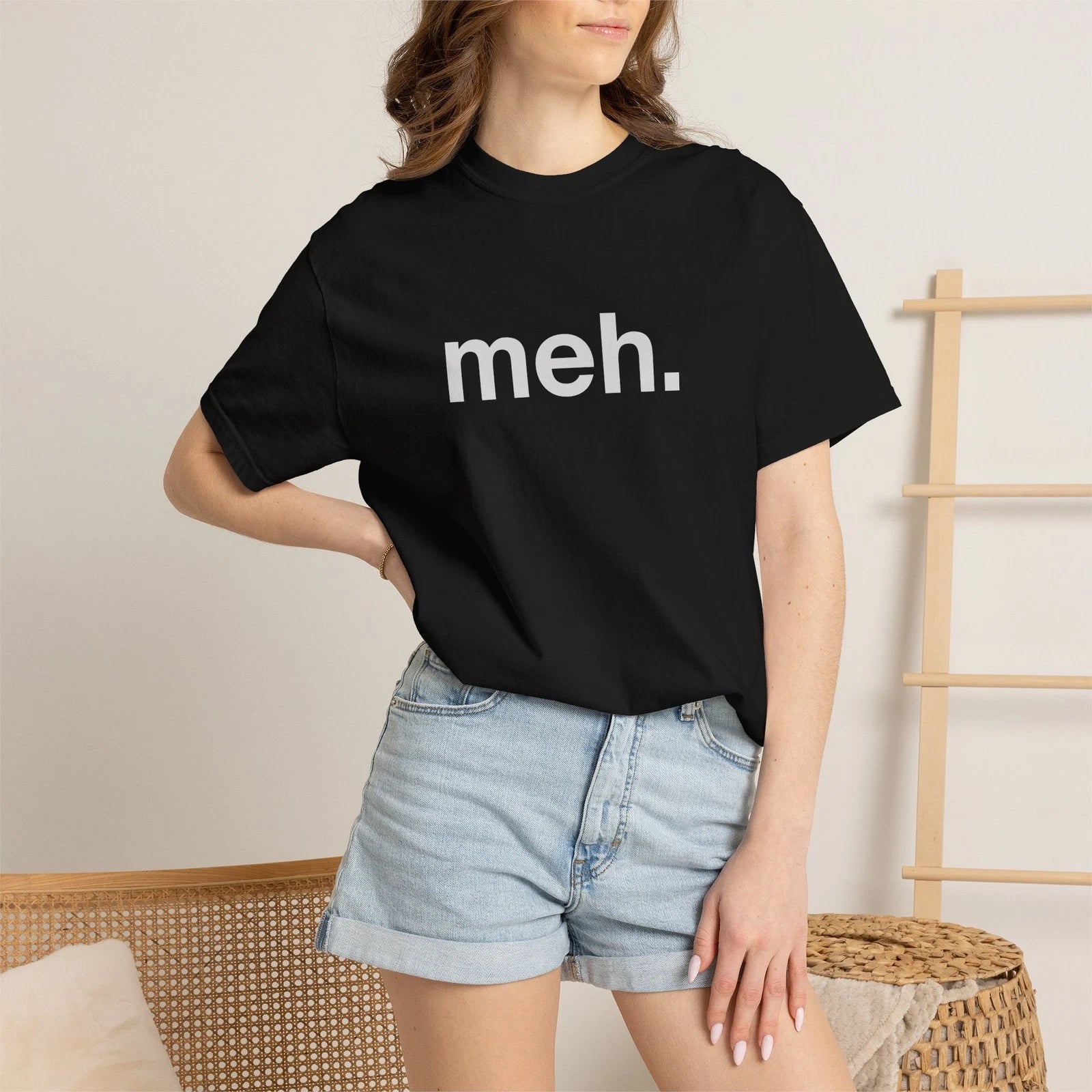 meh. T-Shirt | Minimalist Text Graphic Tee | Unisex Casual Shirt