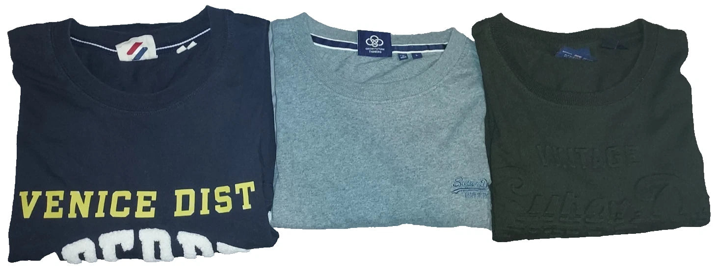 Superdry Assorted Premium Tee's Men's Large T-shirts Set of 3 Short Sleeve