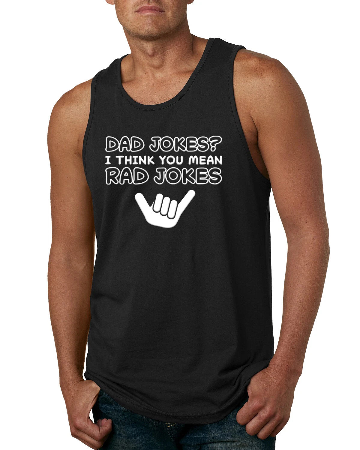 Dad Jokes I think You Mean Rad Jokes Fathers Day Men Tank Top