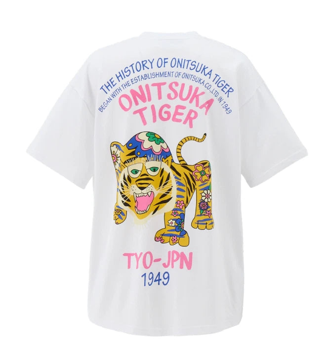 Onitsuka Tiger Oversized Graphic T-Shirt Unisex Lifestyle Tee White 2183B531-100