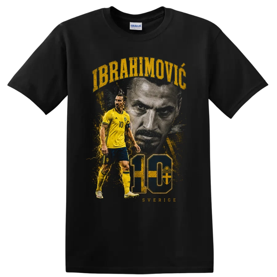 Zlatan Ibrahimovic Sweden Soccer Player T Shirt Number 10 Football Tee