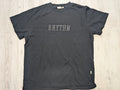Rhythm Graphic Logo T-Shirt Unisex Size S Casual Streetwear Crew Neck Black