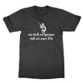 T-Shirt Col Rond Noir Coton Mi Tink Mi Gwaan Tek Impression Fun Meme