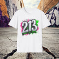 LA, Urban Graffiti Style T-Shirt, 213 Graphic Tee, Streetwear Fashion