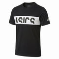 ASICS Mens T Shirt 2XL Black Breathable Cotton Jersey Regular Fit Logo