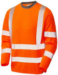 Leo Capstone Recycled Sustainable High Visibility Orange Long Sleeve T-shirt