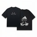 Anime Symbol Oversized Graphic T-Shirt Black Front Back Print Streetwear Tee