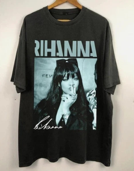 NEw Rihanna Gift For Fans Black T-Shirt Cotton Full Size Unisex