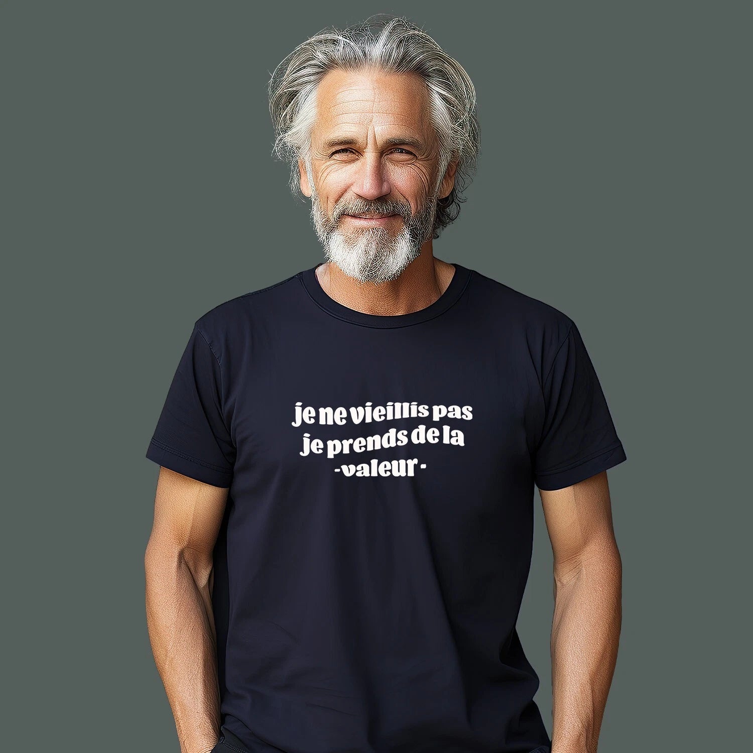 Men's T-Shirt Sleeves I Don't Age I Gain Value Blue