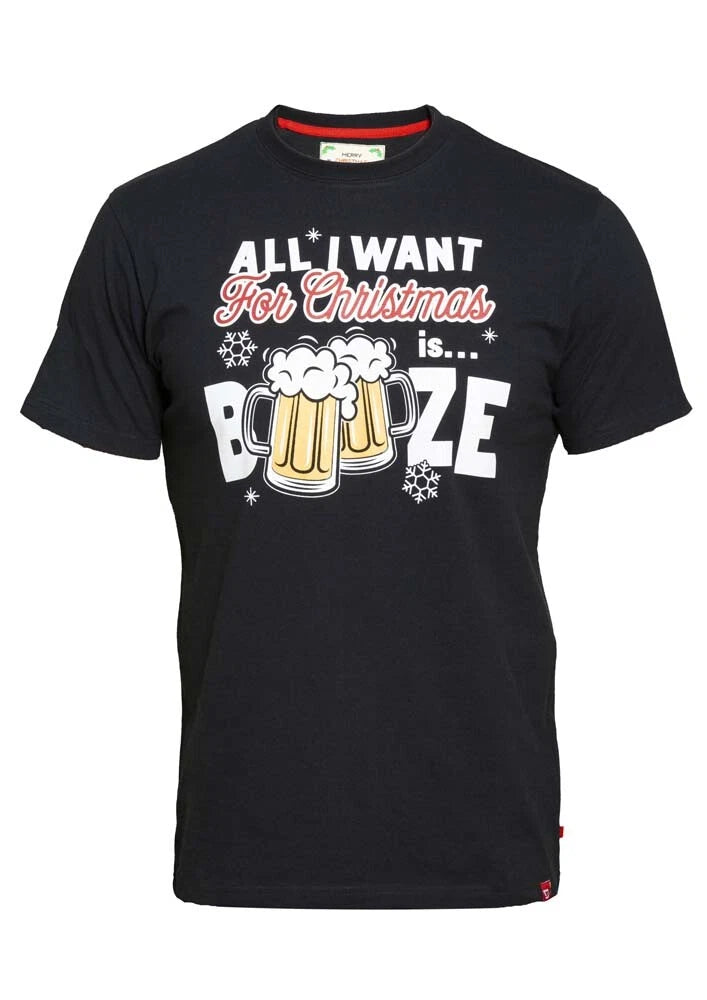 D555 Duke Big Mens Christmas T-Shirt Black Novelty 2XL 3XL 4XL (KS60417)
