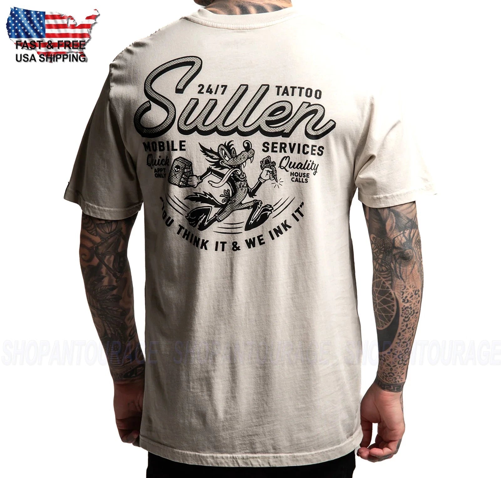 Sullen Mobile Service Premium Fit SCM7561 New Short Sleeve T-shirt For Men