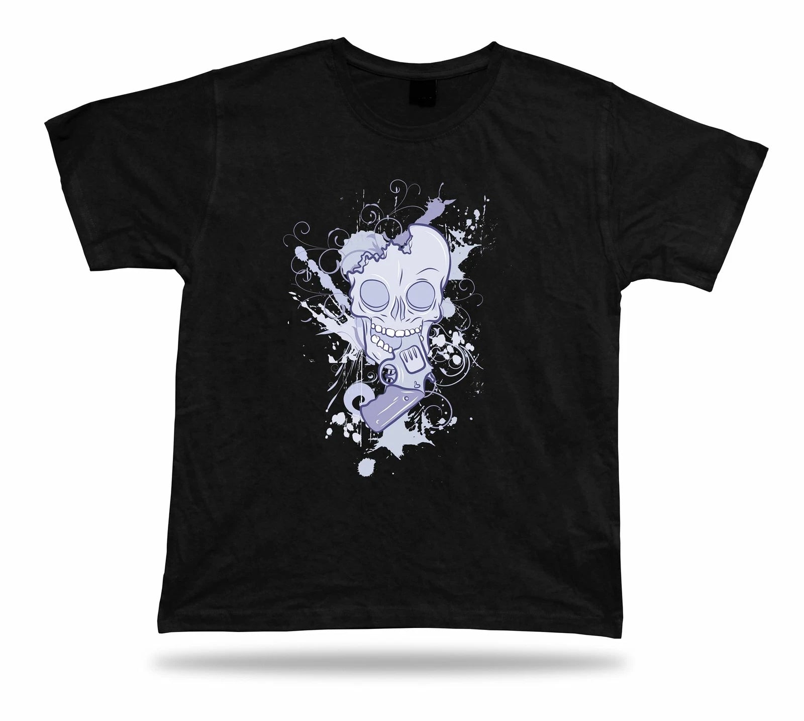 Gun and Skull cool awesome stylish modern t shirt design birthday gift apparel