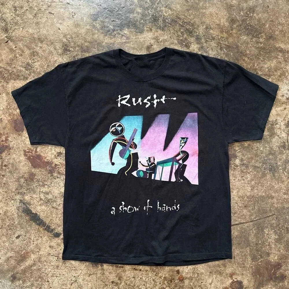 Vintage Rush A Show Of Hands Band T-shirt Unisex Full Size Tee