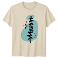 Modern Botanical Plant Leaf Stem T-Shirt Minimalist Art Nature Design Birthday