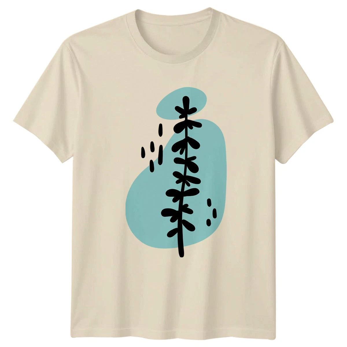 Modern Botanical Plant Leaf Stem T-Shirt Minimalist Art Nature Design Birthday