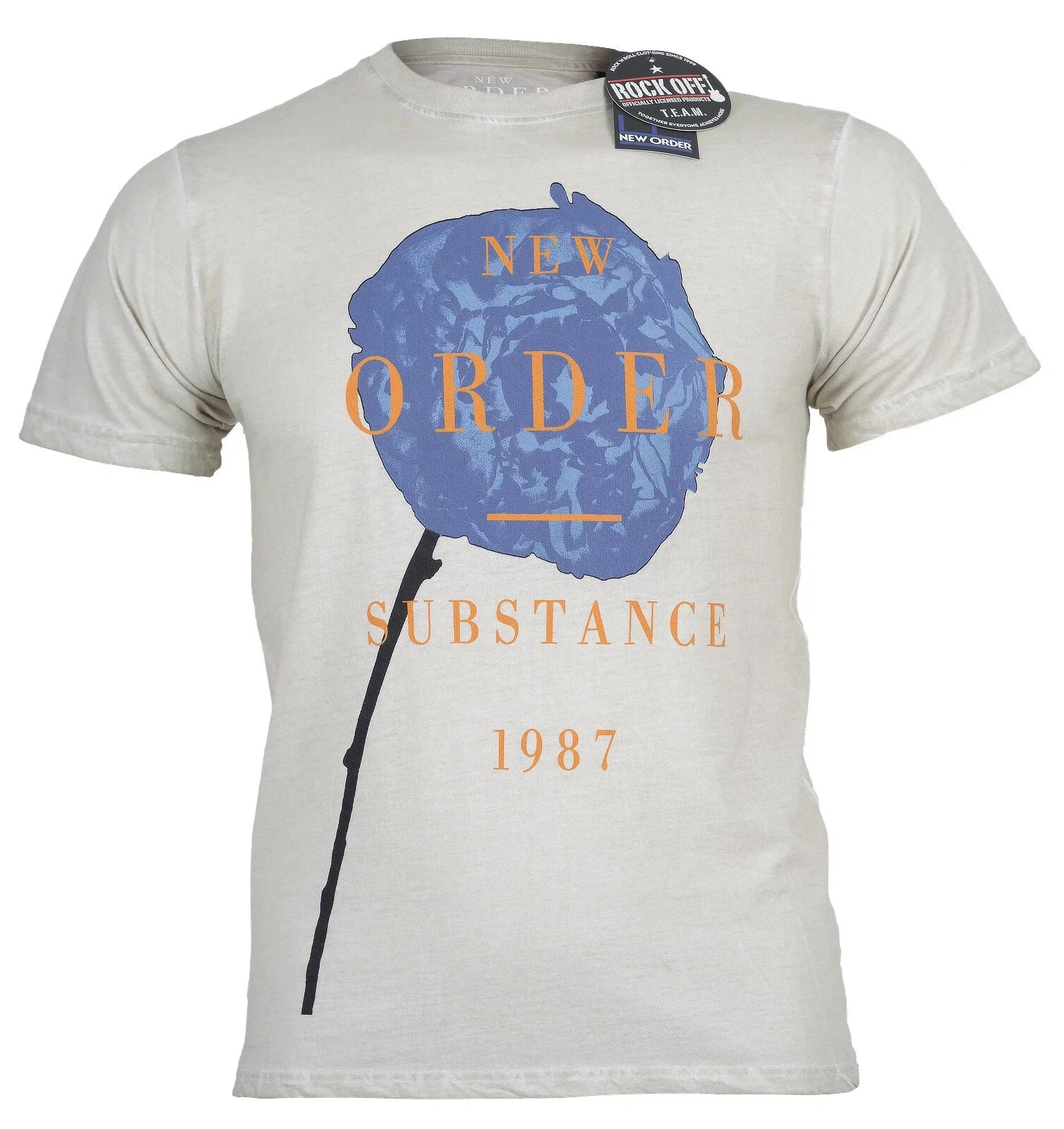Official New Order T Shirt Spring Substance Natural Stone Dip Dye New S To XXL