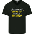 Chemistry Alcohol Is a Solution Funny Mens V-Neck Cotton T-Shirt