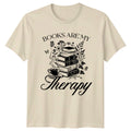 Books Are My Therapy Stacked Books Reading Hobby T-Shirt