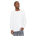 White Unisex Garment-dyed Long Sleeve T-Shirt