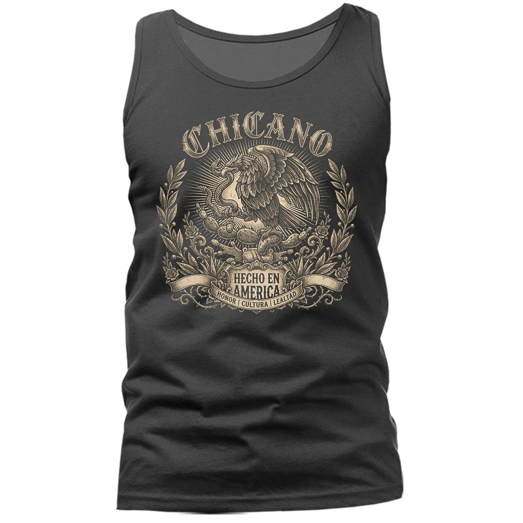 Chicano Eagle Snake Hecho En America Mexican Pride Mexican Heritage Tank Top