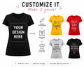 Personalised T-Shirt  Ladies Custom Printed Text Photo Logo Hen Party Girls Top