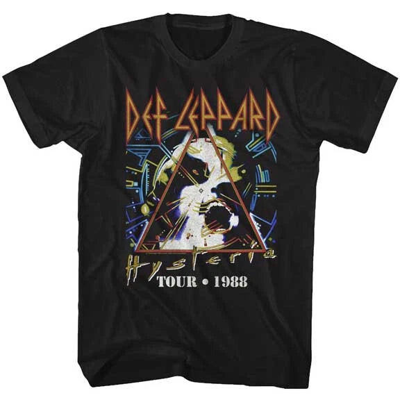 Def Leppard Hysteria Tour 1988 Men's T Shirt Rock Band Music Merch