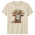 Floral Sheep Boho Rustic T-Shirt Womens Gift For Her