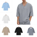 Men's Fashionable V Neck Sports T Shirt Short Sleeve Polyester Spandex