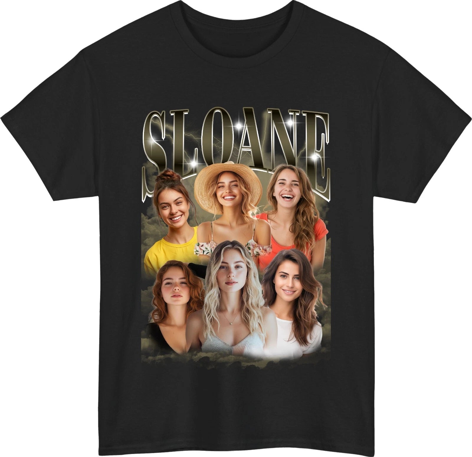 Personalised Bootleg T-Shirt Custom Photo & Name Birthday Party Gift Tee Top