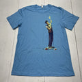 Custom Graphic Blue Singer Short Sleeve T-Shirt Men’s Size Medium NEW