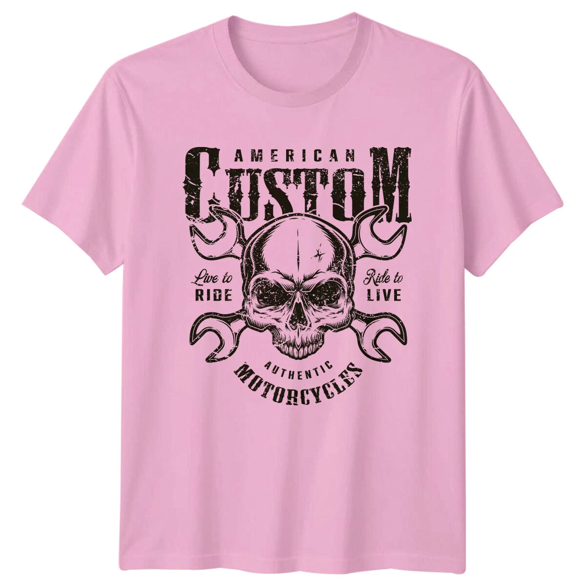 American Custom Motorcycles Skull Mens T-Shirt Womens Tee Graphic Unisex Top