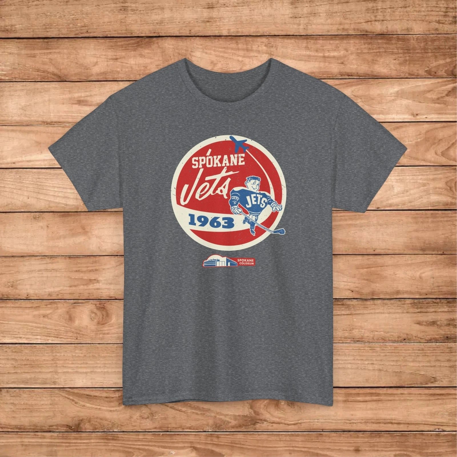 Spokane Jets Vintage Hockey T-Shirt - Chiefs Spokane Coliseum Seattle Kraken
