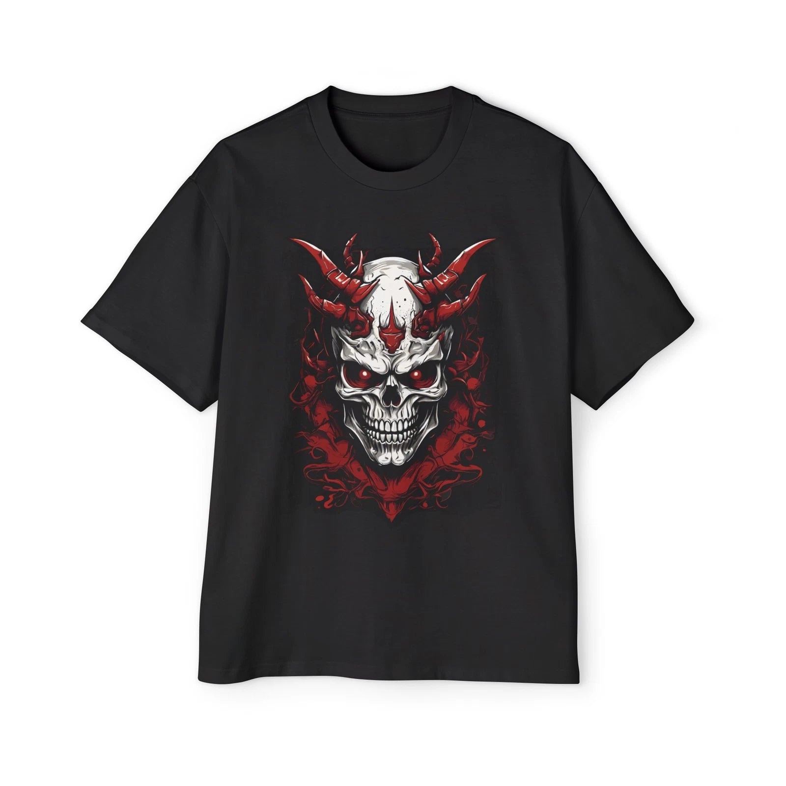 Demon Skull Evil :: High quality Men's Heavy Oversized Tee